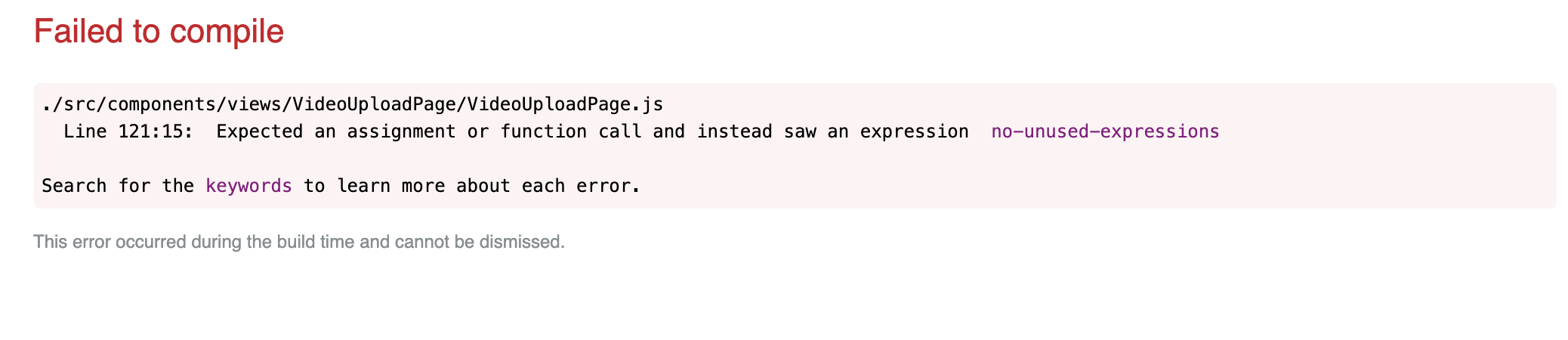 assignment is not allowed inside an expression